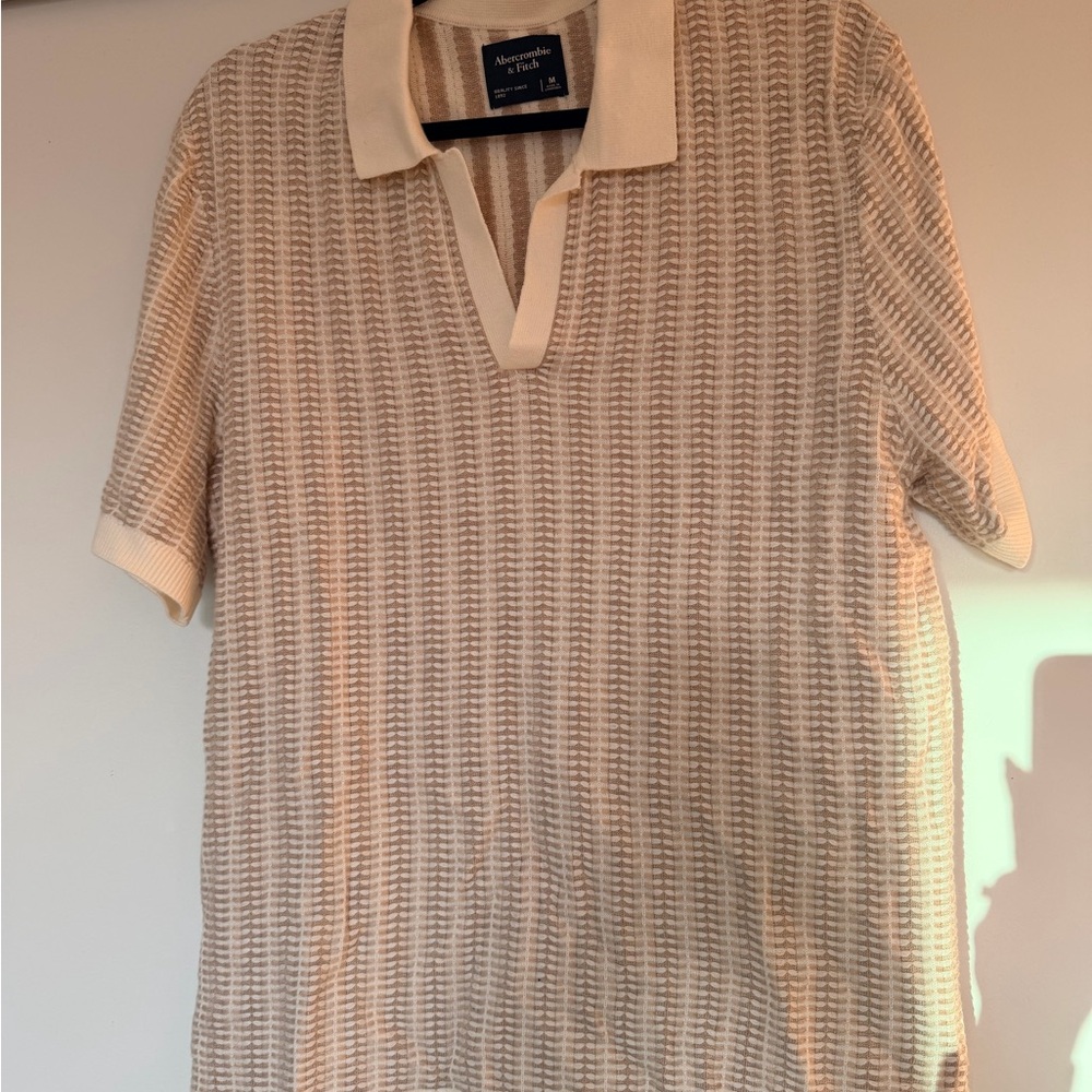 Abercrombie & Fitch Men’s Beige Textured Knit Polo